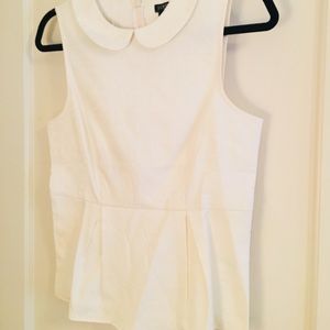 J.Crew white textured peplum top 👚